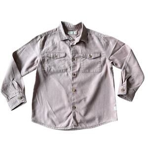 Zara Kids Boys Button Down Shirt Mauve Pink Long Sleeve Size 8